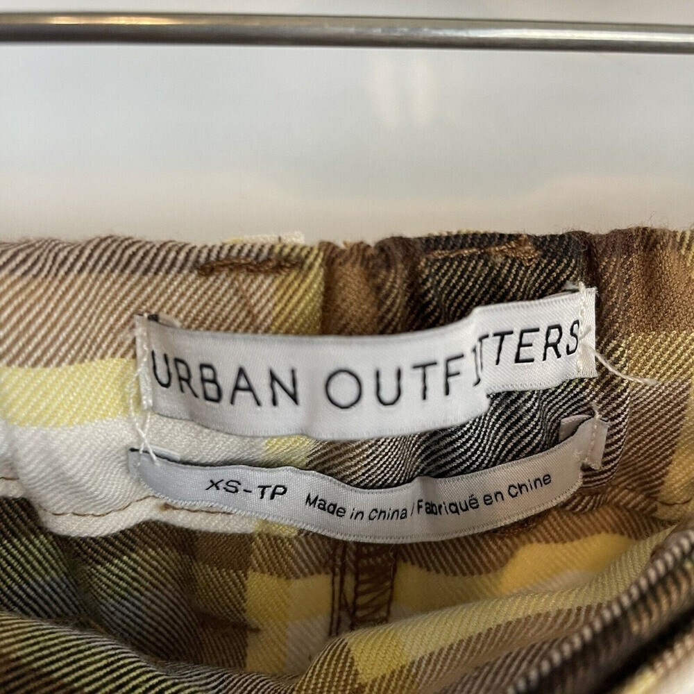 Urban Outfitters size XS Super High Rise Plaid Trouser Pant pleated straight leg - Picture 5 of 9